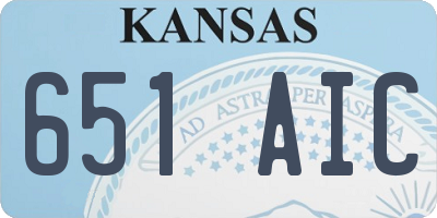 KS license plate 651AIC