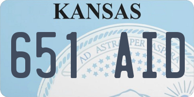 KS license plate 651AID
