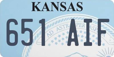 KS license plate 651AIF