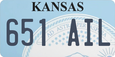KS license plate 651AIL