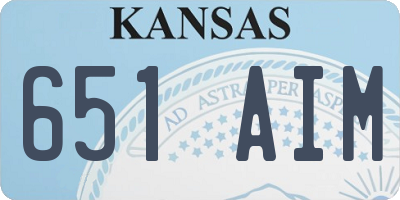 KS license plate 651AIM