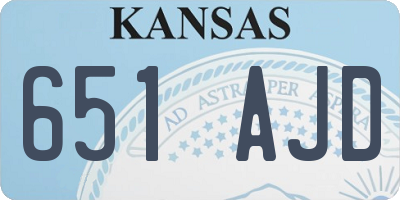 KS license plate 651AJD