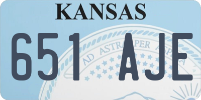 KS license plate 651AJE