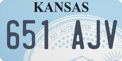 KS license plate 651AJV