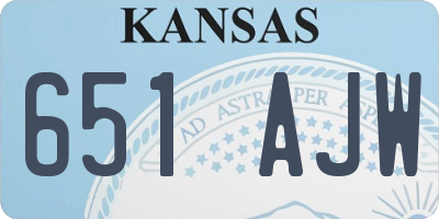 KS license plate 651AJW