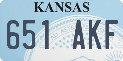 KS license plate 651AKF