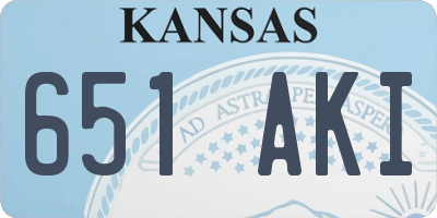 KS license plate 651AKI