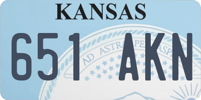 KS license plate 651AKN