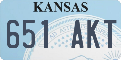 KS license plate 651AKT