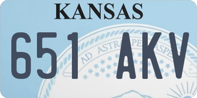 KS license plate 651AKV