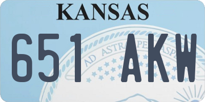KS license plate 651AKW
