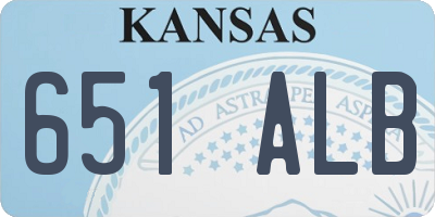 KS license plate 651ALB