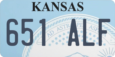 KS license plate 651ALF