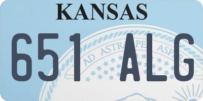 KS license plate 651ALG