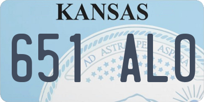 KS license plate 651ALO