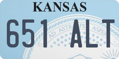 KS license plate 651ALT