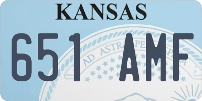 KS license plate 651AMF
