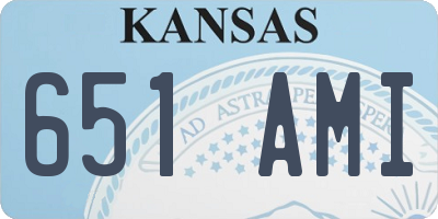 KS license plate 651AMI
