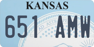 KS license plate 651AMW