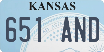 KS license plate 651AND