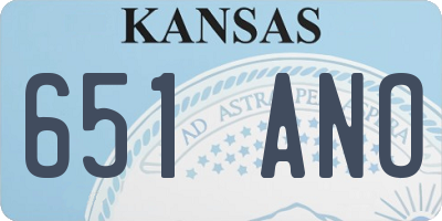 KS license plate 651ANO