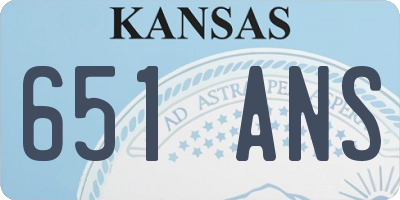 KS license plate 651ANS