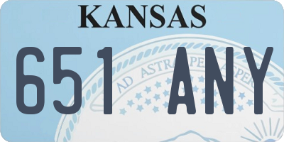 KS license plate 651ANY