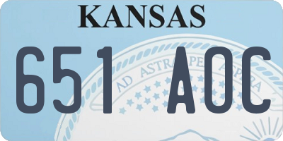 KS license plate 651AOC