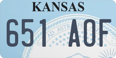 KS license plate 651AOF