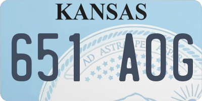 KS license plate 651AOG