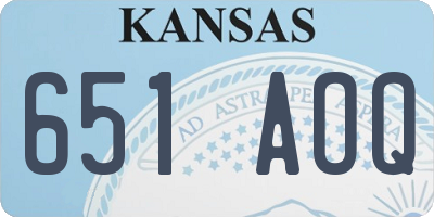 KS license plate 651AOQ