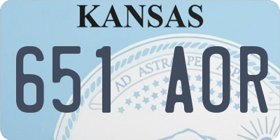 KS license plate 651AOR