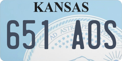 KS license plate 651AOS