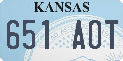 KS license plate 651AOT