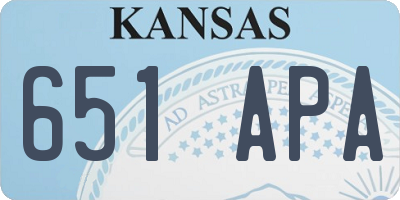 KS license plate 651APA