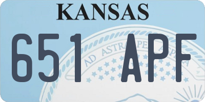 KS license plate 651APF
