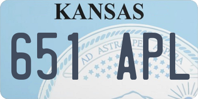 KS license plate 651APL