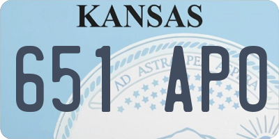 KS license plate 651APO