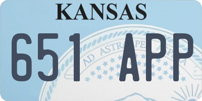 KS license plate 651APP