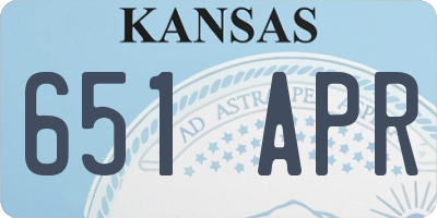 KS license plate 651APR