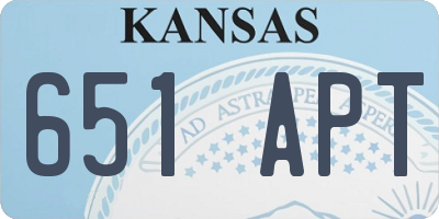 KS license plate 651APT