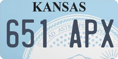 KS license plate 651APX