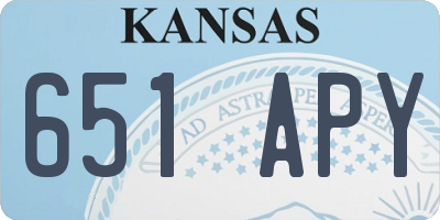 KS license plate 651APY