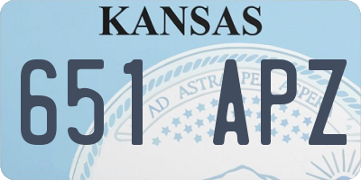 KS license plate 651APZ