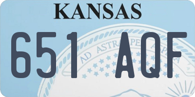 KS license plate 651AQF