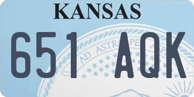 KS license plate 651AQK