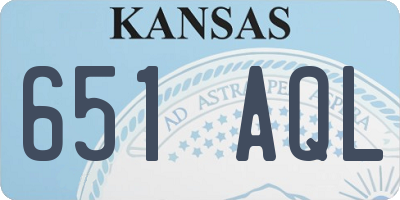 KS license plate 651AQL