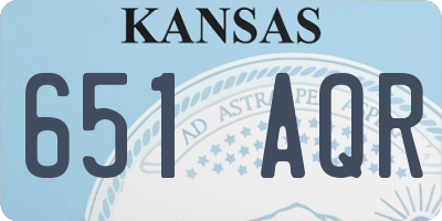 KS license plate 651AQR