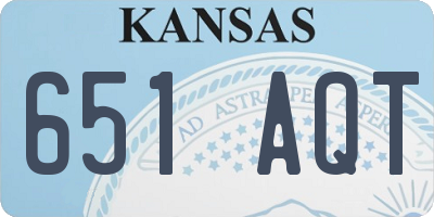 KS license plate 651AQT