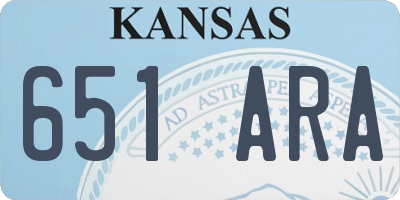 KS license plate 651ARA